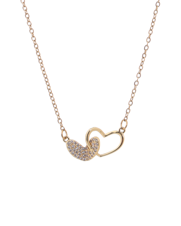 Double Heart Pendant Necklace