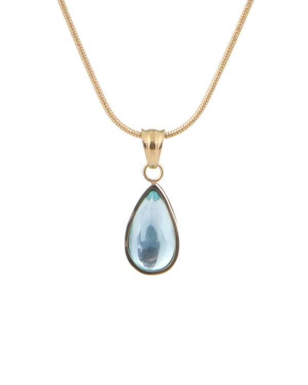 Aqua Drop Pendant Necklace