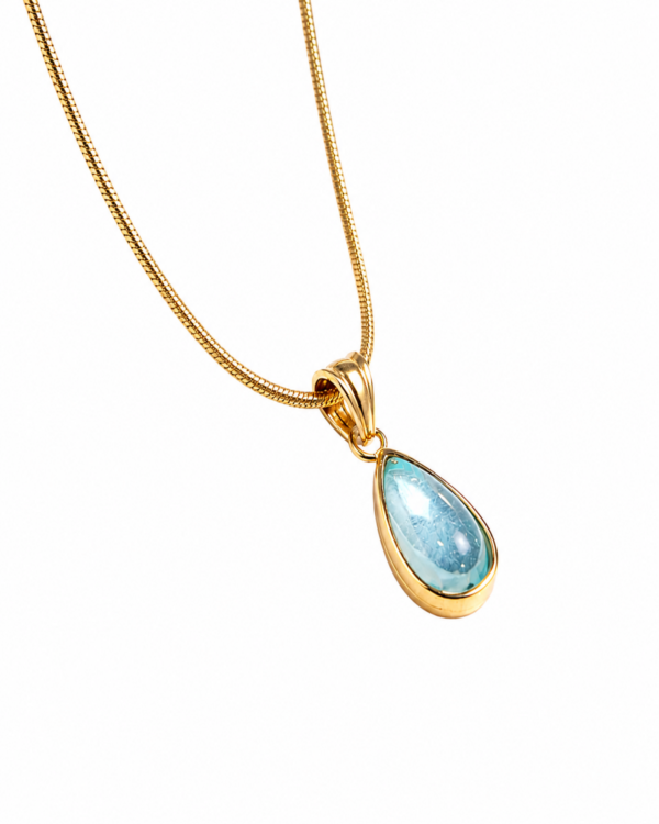 Aqua Drop Pendant Necklace
