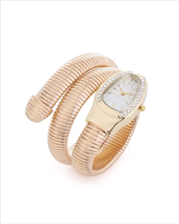 Gold Finish Wrap Style Watch Bracelet
