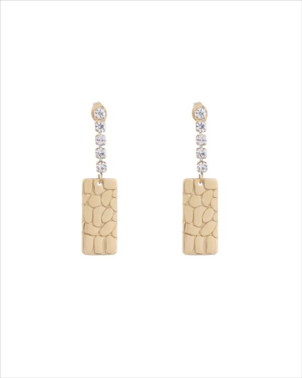 Zircon Rectangular Drop Earrings