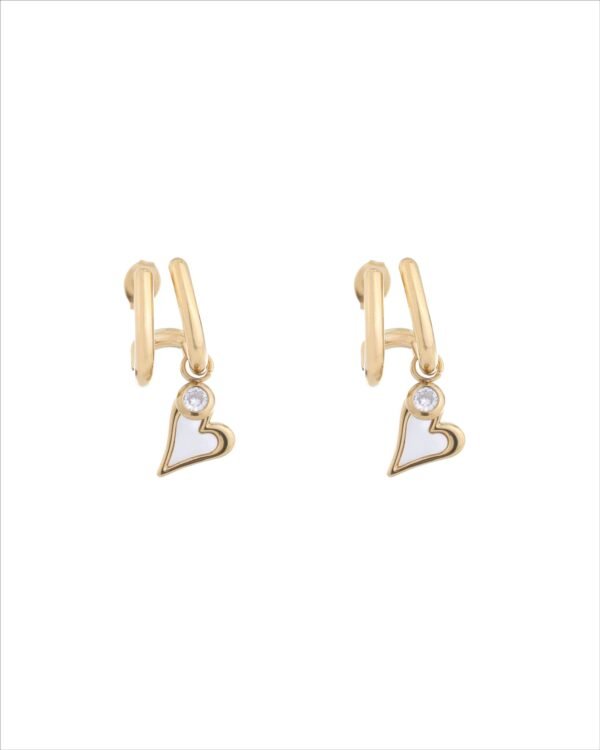 Heart Charm Hoop Earrings