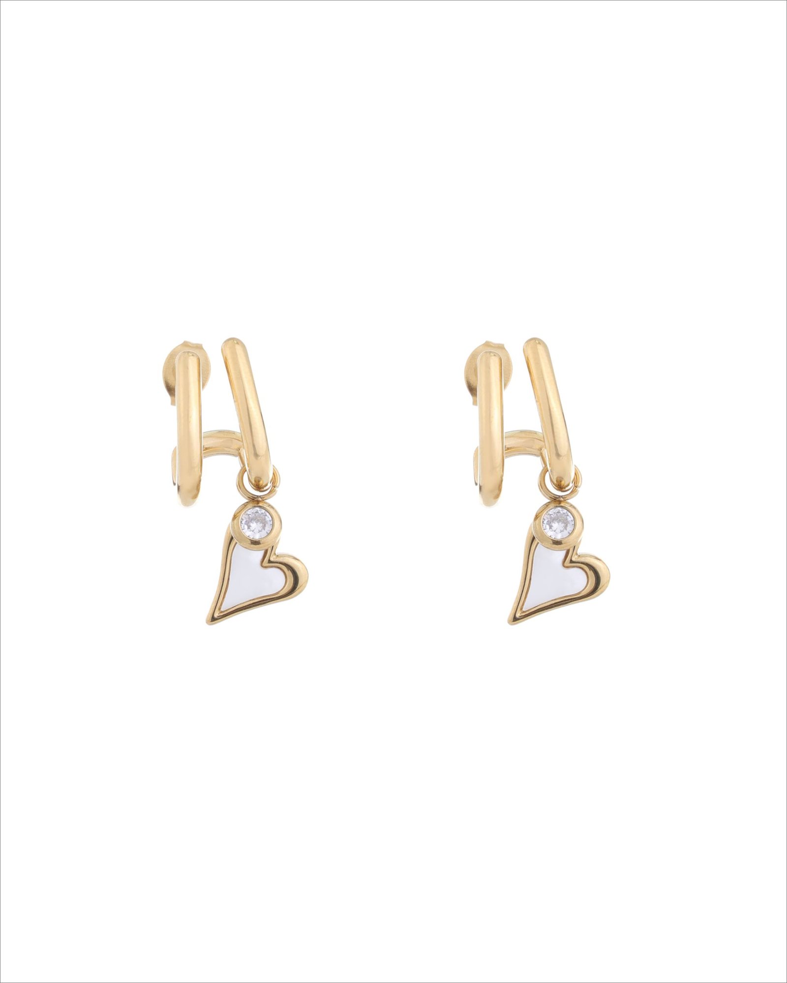 Heart Charm Hoop Earrings