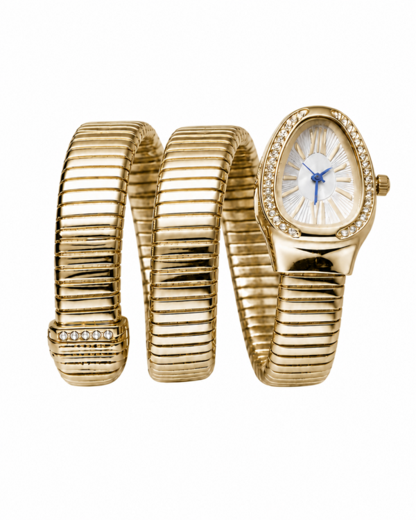 Gold Finish Wrap Style Watch Bracelet