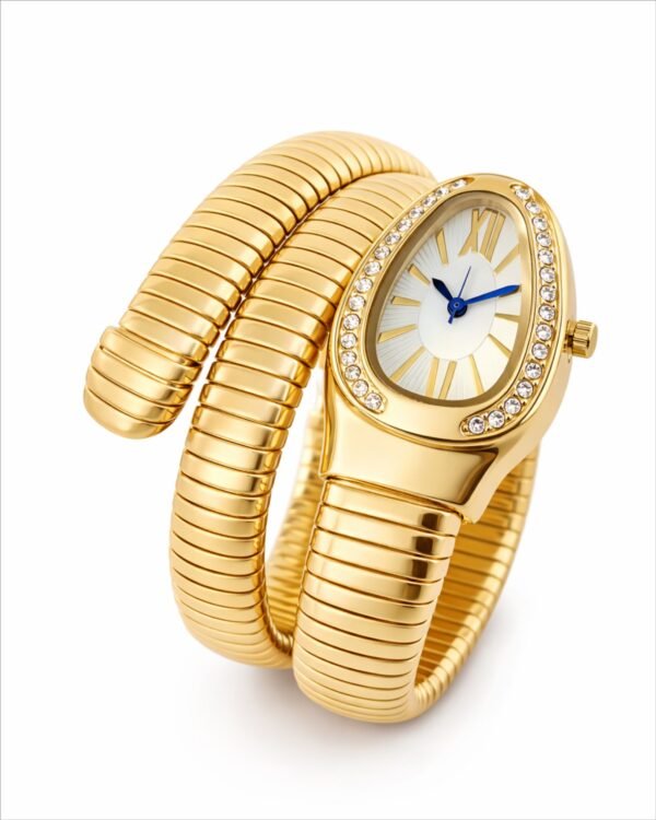 Gold Finish Wrap Style Watch Bracelet