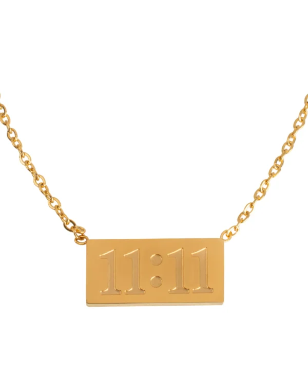 11:11 Engraved Pendant Necklace for Women