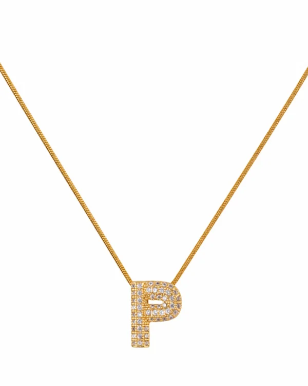 Small Initial P Necklace for Women
