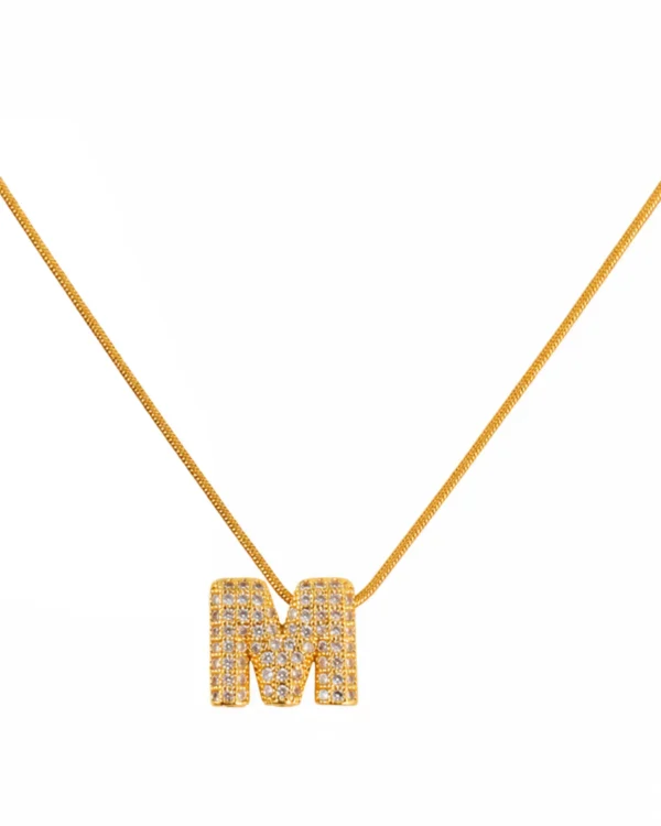 Small Initial M Necklace for Women
