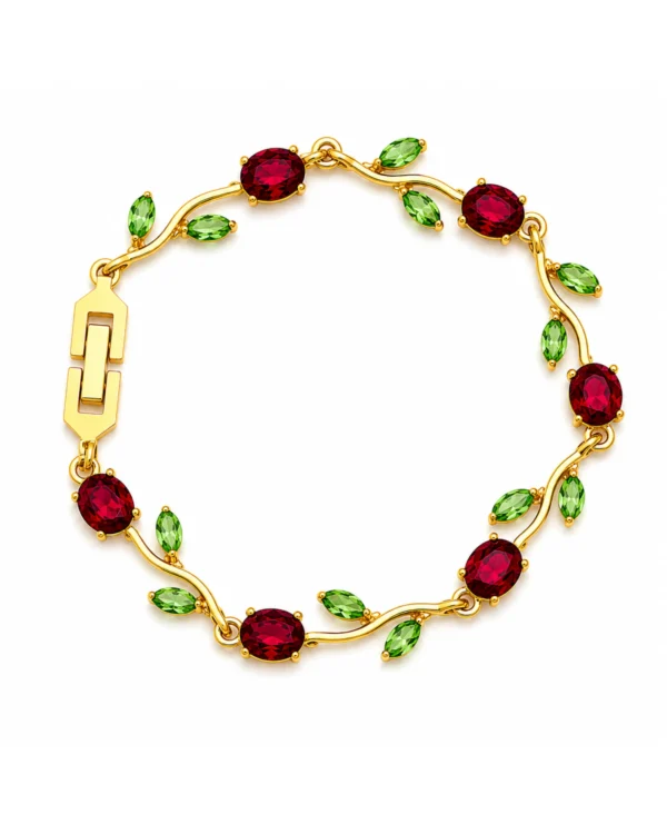 Ruby Tulip Floral Bracelet for Women