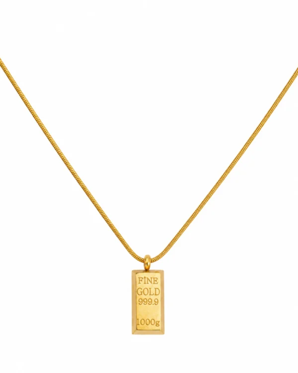Gold Bar Pendant Necklace for Women